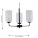image 6 of Victoria - Black 3 Arm Ceiling Pendant with Frosted Glass Shade | Black | White | 1