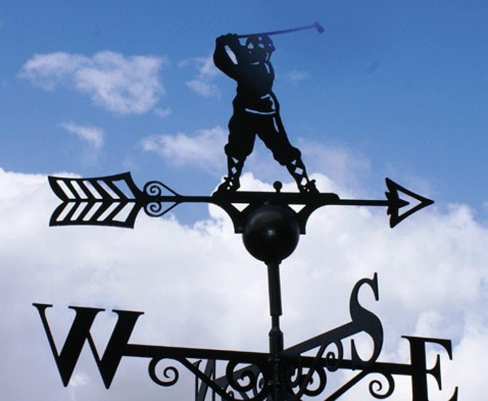 image 1 of Golfer Weathervane - Solid Steel - W61 x H88 cm - Black