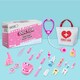 image 1 of Pretend Play Doctor & Dentist Kit – Pink Set with First Aid Bag