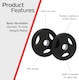 image 2 of Olympic Tri-Grip Rubber Weight Plates Black Pairs Sets 5 kg PAIR