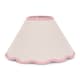 image 1 of ValueLights Florie Natural Small Taper Lamp Shade Scallop Pink Trim & Bulb | Pink