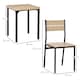 image 7 of HOMCOM 3 Pcs Compact Dining Table 2 Chairs Set, Light Wood Grain
