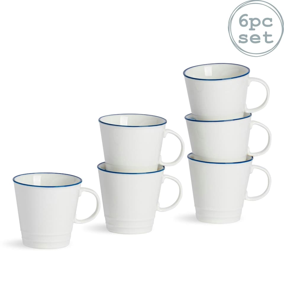 image 1 of Nicola Spring White Farmhouse Espresso Cups - 90ml - Pack of 6 White