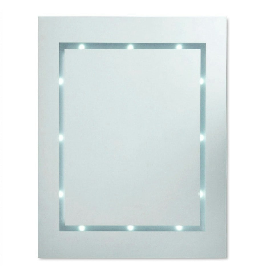 image 1 of ValueLights Mirror IP44 Bathroom Battery Integrated Cool White Light | Silver