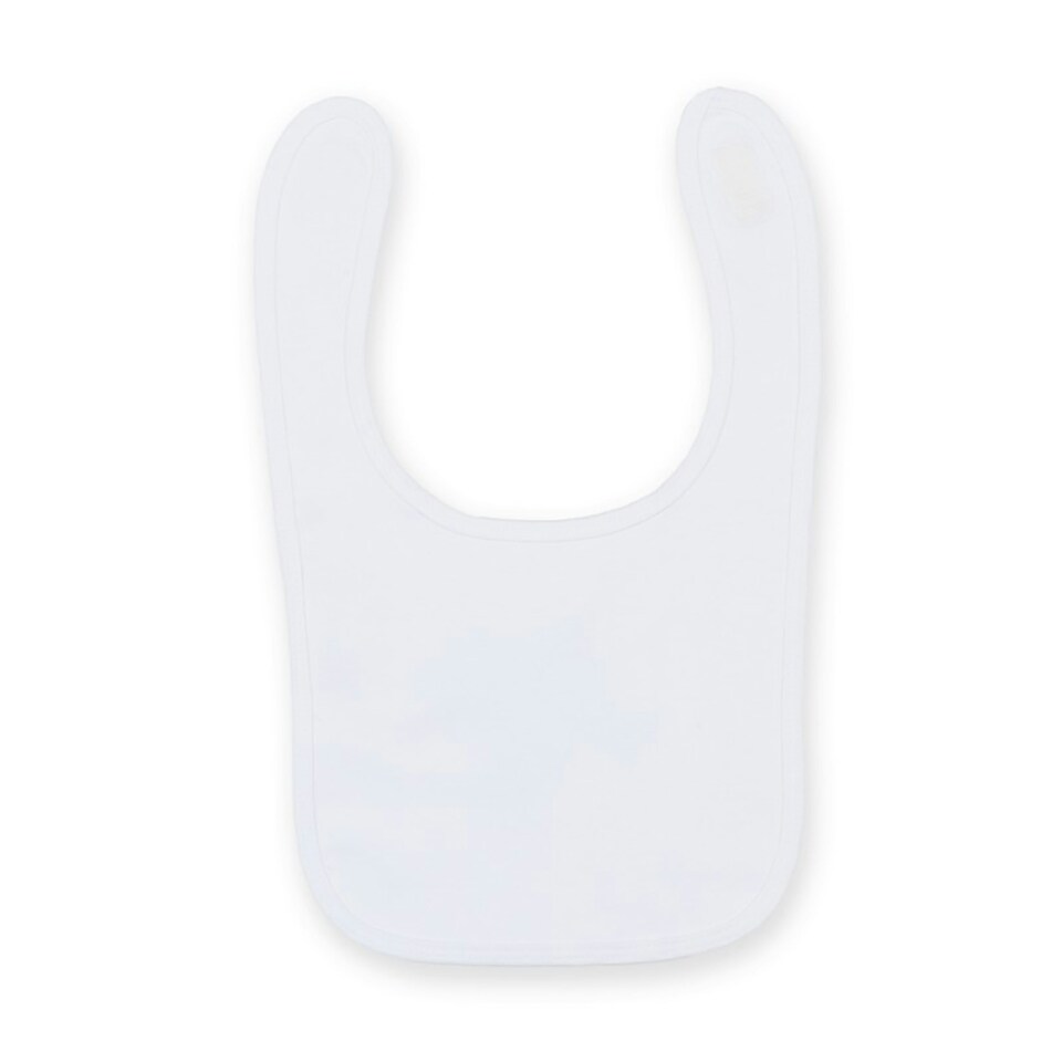 image 1 of Larkwood Baby Unisex Plain & Contrast Bib - White - One Size