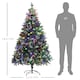 image 3 of HOMCOM 6 Ft Artificial LED Christmas Tree with Metal Base, Hinged Branches