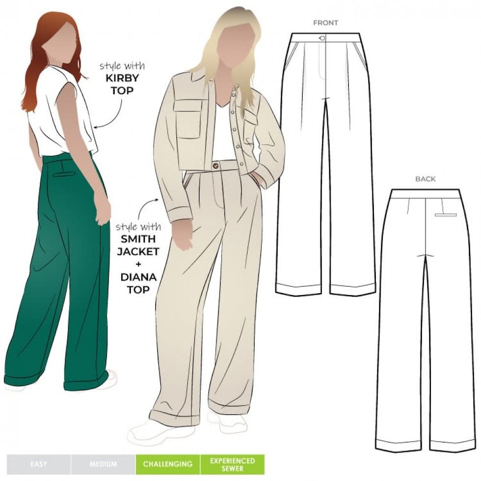 image 1 of Style Arc Spencer Pants Paper Sewing Pattern – Women’s Trousers, UK Sizes 10–22, Advanced