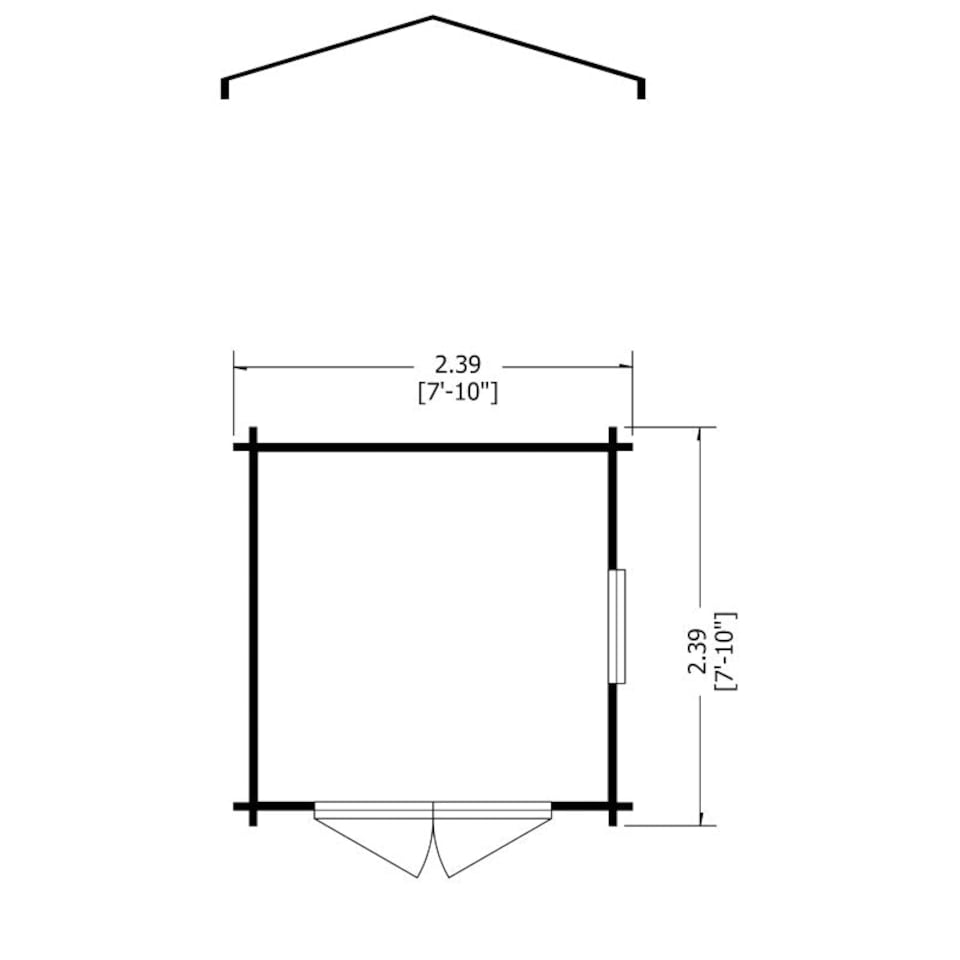 image 1 of Bradley 19 mm Log Cabin 8 x 8 Feet Brown