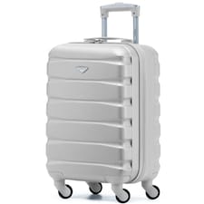 55x35x25cm Air France & KLM Maximum Size Cabin Carry On - Lightweight 4 Wheel ABS Hard Case Cabin Carry On Hand Luggage 35+ Airline Approved Silver | Silver | Cabin Bag