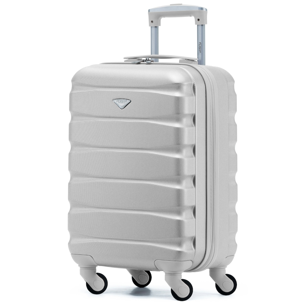 image 1 of 55x35x25cm Air France & KLM Maximum Size Cabin Carry On - Lightweight 4 Wheel ABS Hard Case Cabin Carry On Hand Luggage 35+ Airline Approved Silver | Silver | Cabin Bag