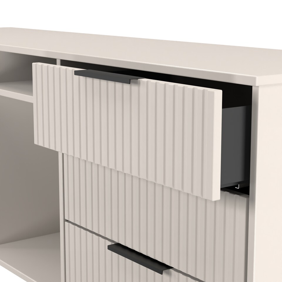 image 1 of Menai 6 Drawer Sideboard in Kashmir Matt (Ready Assembled) | Cream | Kashmir Matt