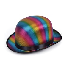 Bristol Novelty Unisex Adults Metallic Rainbow Bowler Hat - Multicoloured - One Size One Size