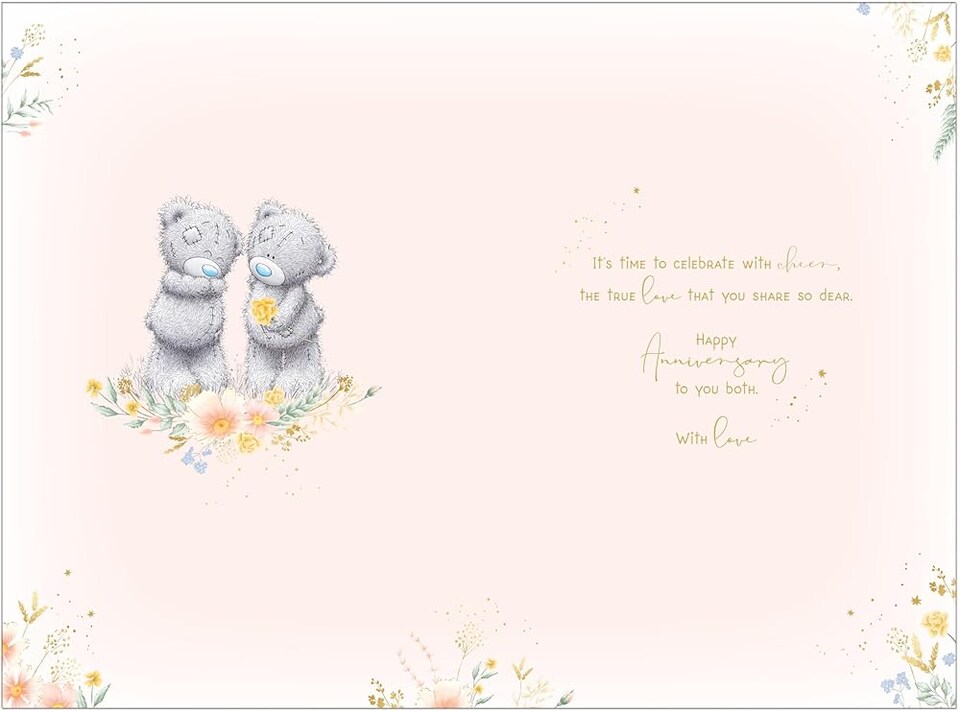 image 1 of Bears Sharing a Glass of Fizz Son And Daughter In Law Anniversary Card