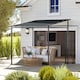 image 2 of Outsunny Wall Mounted Pergola Gazebo with PA Coating Fabric and Metal Frame, Lean to Garden Gazebo, Wind Resistant Outdoor Sun Shade Shelter for Garden, Deck | Grey | Dark Grey | 238L x 238W x 235H cm