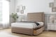image 4 of Sloomy Ashford Mink Plush Divan Bed Base 4 Drawers With 54 Inch Floor Standing Headboard & 12 Inch Matching Footboard | Brown | Mink | Double | 1