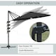 image 4 of Outsunny 3(m) LED Cantilever Parasol with Base Solar Lights Dark Grey