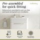 image 2 of Balterley Wall Hung 2 Drawer Vanity Unit with Ceramic Basin | White | Pure White | 562 x 607 x 460mm