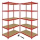 image 2 of Z-Rax 90cm Racking Bundle: Corner Shelving and 2 Garage Racking Bays | Red