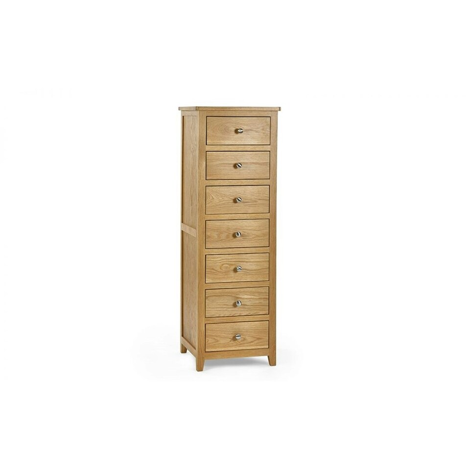 image 1 of Solid Oak 7 Drawer Narrow Chest - FSC Mix