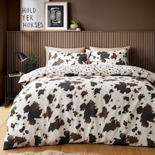 Fusion Cow Print Duvet Cover Set Natural