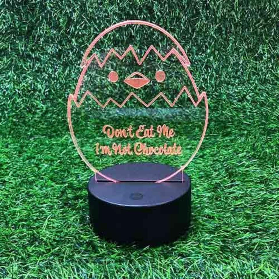 image 1 of Easter Hatchling Clear Acrylic Sign with LED Light Base