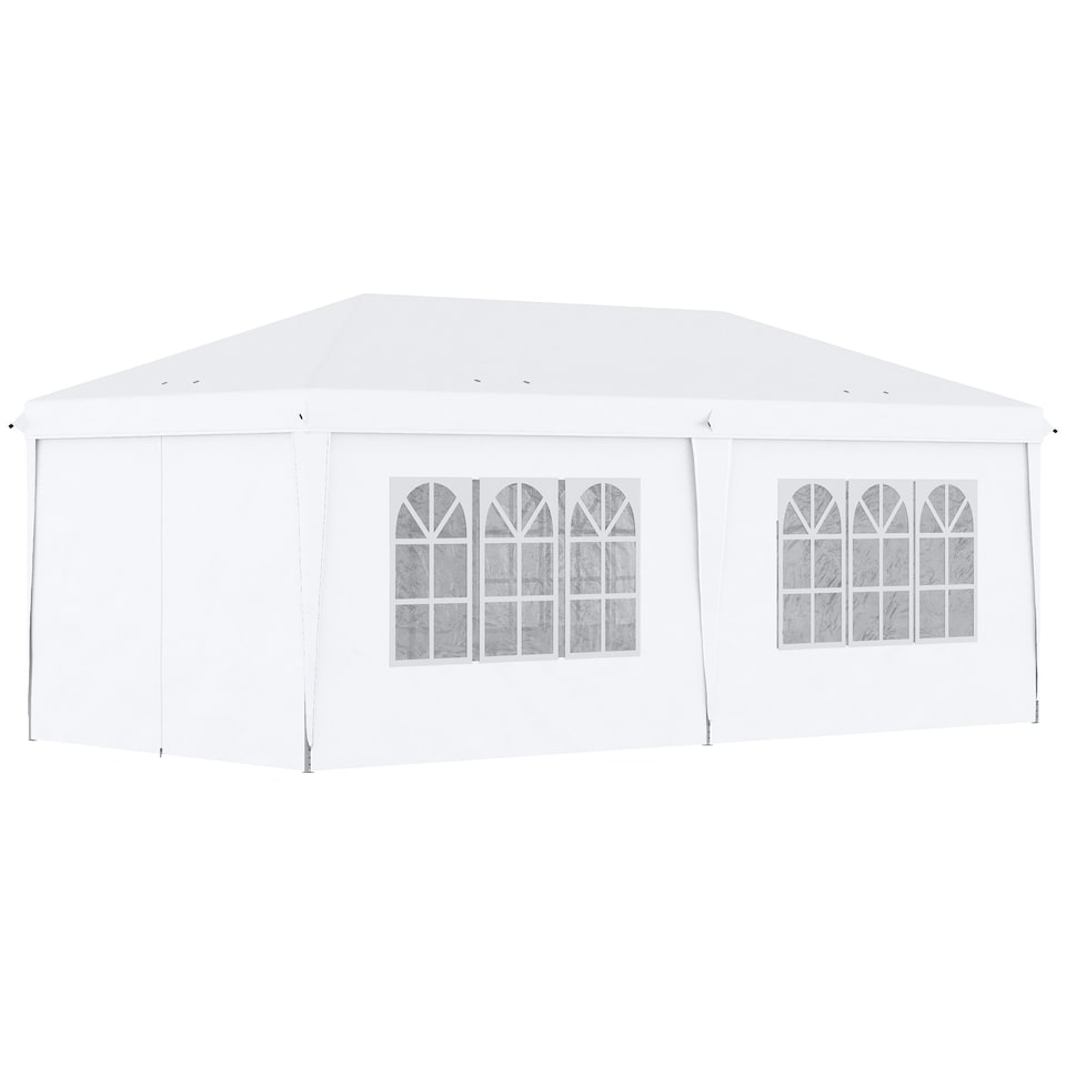 image 1 of Outsunny 3 x 6m Pop Up Gazebo Height Adjustable Party Tent w/ Storage Bag Black