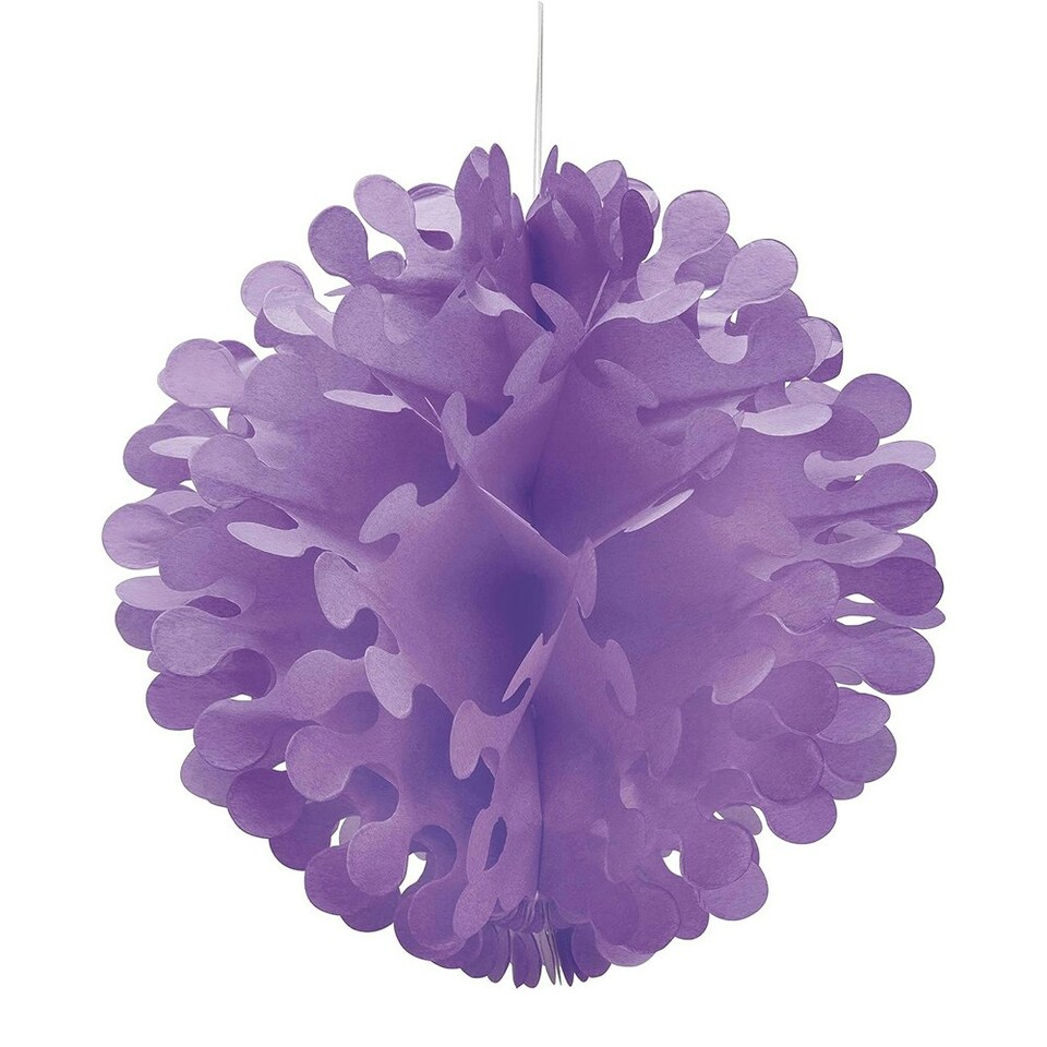 Unique Party Tissue Paper Flutter Hanging Decoration - Purple - One Size