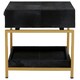 image 3 of Kensington Townhouse Hair On Hide Bedside Table Black