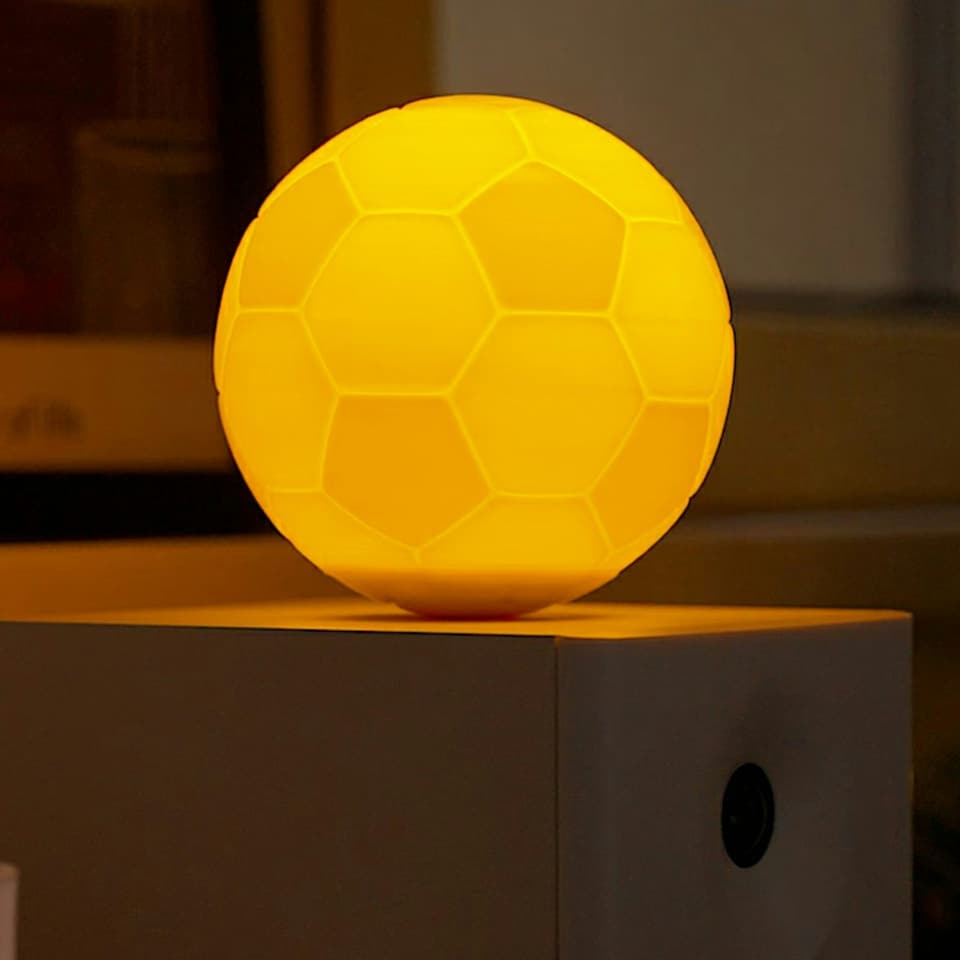 image 1 of Gingko Design Smart FootballSpin Lamp with Wooden Walnut Base - Large | Multi