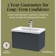 image 6 of Balterley Fluted Front Wall Hung 1-Drawer Bathroom Vanity Unit with 1 Tap Hole Basin, Handles | Grey | Soft Black