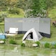 image 2 of Outsunny Camping Windbreaks with Clear Windows and Carry Bag, 440 x 140cm, Grey