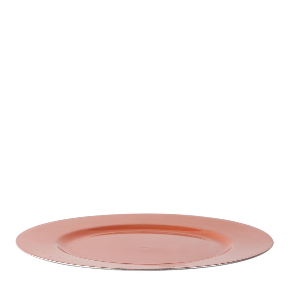 image 1 of Argon Tableware Metallic Charger Plates - 33cm - Rose Gold - Pack of 6