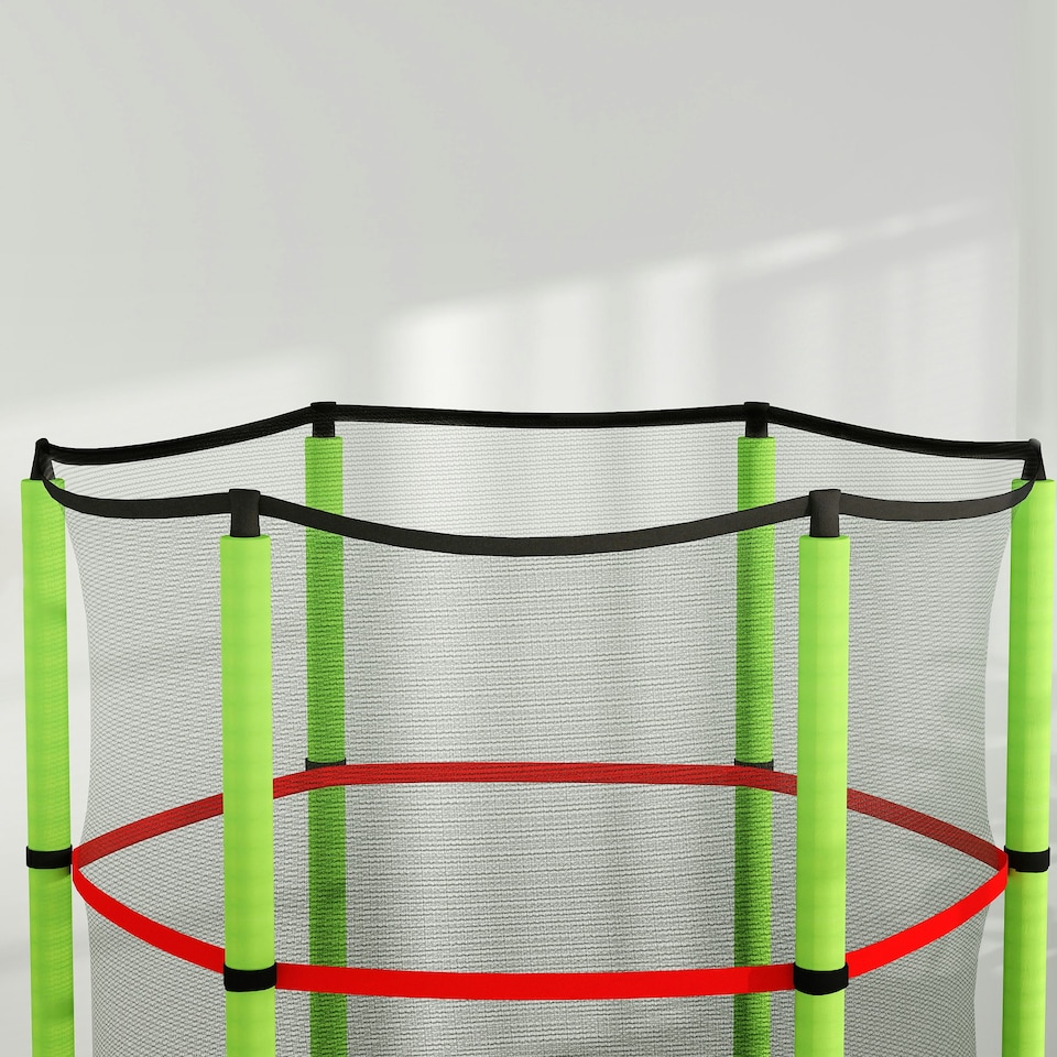 image 1 of HOMCOM Kids Trampoline Mini Bouncer w/ Enclosure Net for 3-6 Years Green