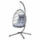 image 1 of Alivio Hanging Egg Chair with Cushion for Indoor and Outdoor Use, Swing Basket Chair for Patio, Garden, and Balcony (Grey)