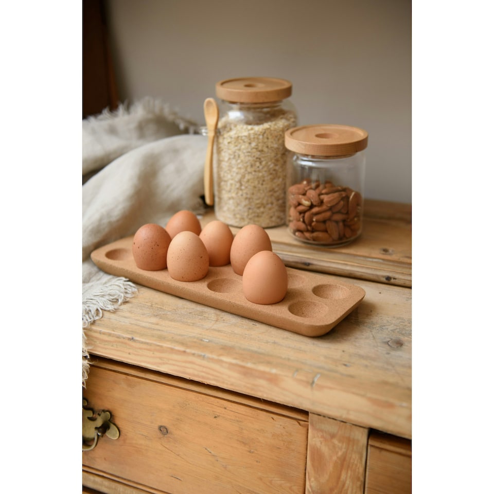 image 1 of KitchenCraft Egg Holder Wood Cork 12 Hole