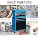 image 4 of HOMCOM Top Chest and Roller Cabinet Combo Metal Tool Cabinet on Wheels Blue Blue | Black