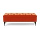 image 3 of 120cm Safar Ottoman bench with Storage and Turned Wooden Legs- Plush Velvet Shoes Bench - Burnt Orange Chesterfield Storage Bench