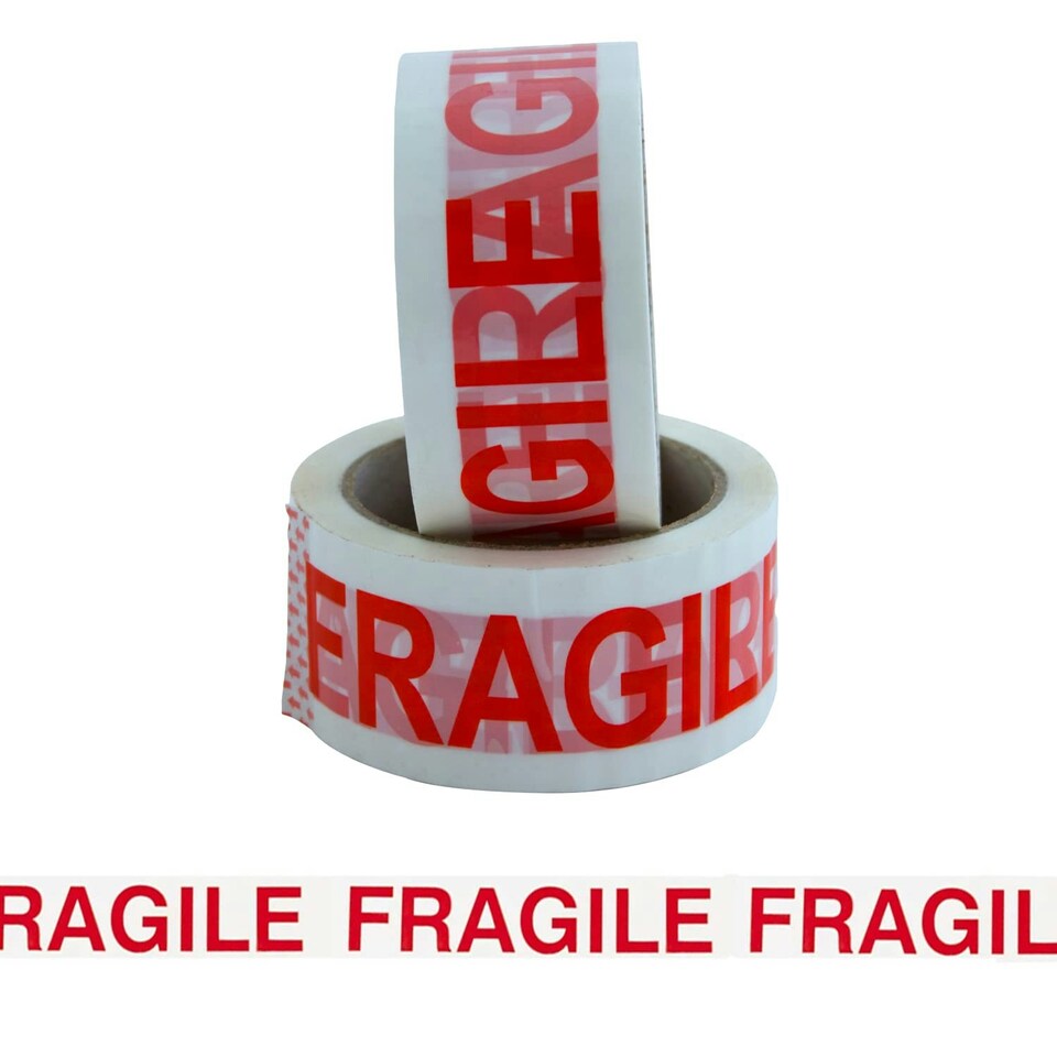 image 1 of Straame Pack of 6 Fragile Packaging Tape, Strong  Adhesive, (48mm x 66m)