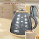image 6 of HOMCOM Electric Kettle 1.7L, Fast Boil, 3kW Cordless Water Kettle with Removable Washable Anti-scale Filter, UK Otter Thermostat, Auto Shut-off, 360° Swivel, BPA Free, Grey Water Ripple Texture