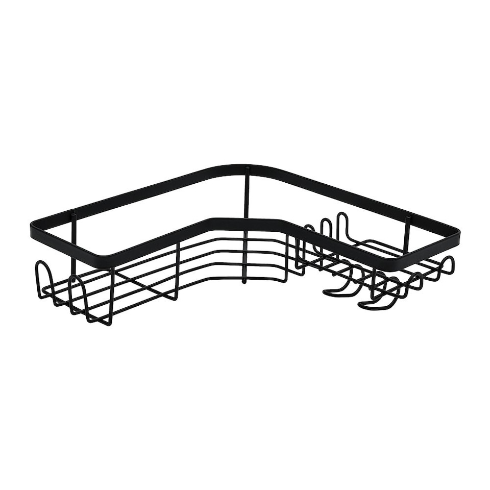 image 1 of Living and Home 3Pcs Corner Shower Caddy Set with Wall Stickers - Black