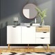 image 4 of Oslo Sideboard Large 3 Drawers 2 Doors in White and Oak
