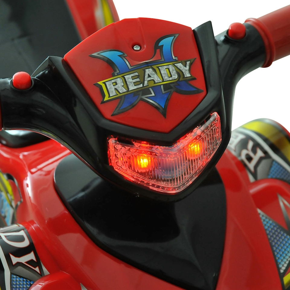 image 1 of HOMCOM Kids Ride On Quads Boys Girls LED Lights Horn Music Toys 4 Wheels Red