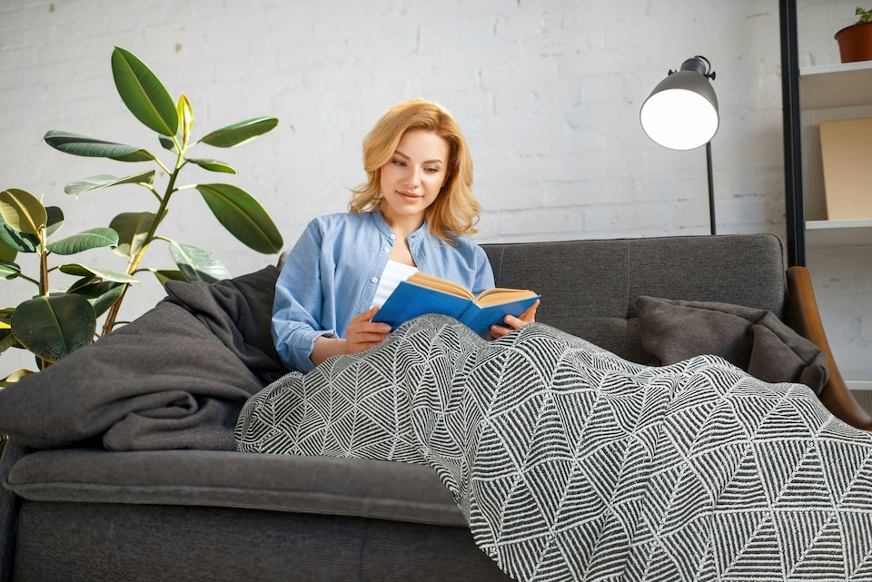 image 1 of Zahra Black Blanket/Throw | Black | Black | One Size