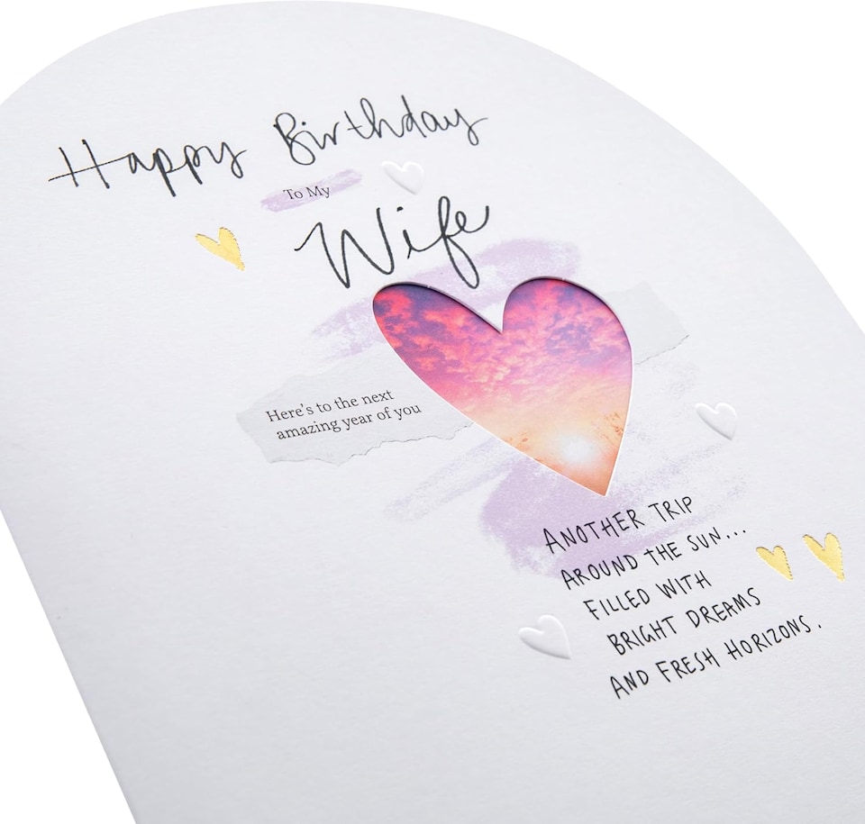 image 1 of Heart Design Heartfelt Verse Wife Birthday Card