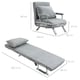 image 3 of HOMCOM Sofa Bed Foldable Portable Sleeper Lounge w/ Pillow Light Grey