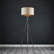image 2 of ValueLights Camden Chrome Tripod Floor Lamp Beige & Gold Shade Cream