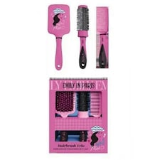 Emily in Paris Hair Care Trio Set Pink Who Moi Paddle, Round and Comb