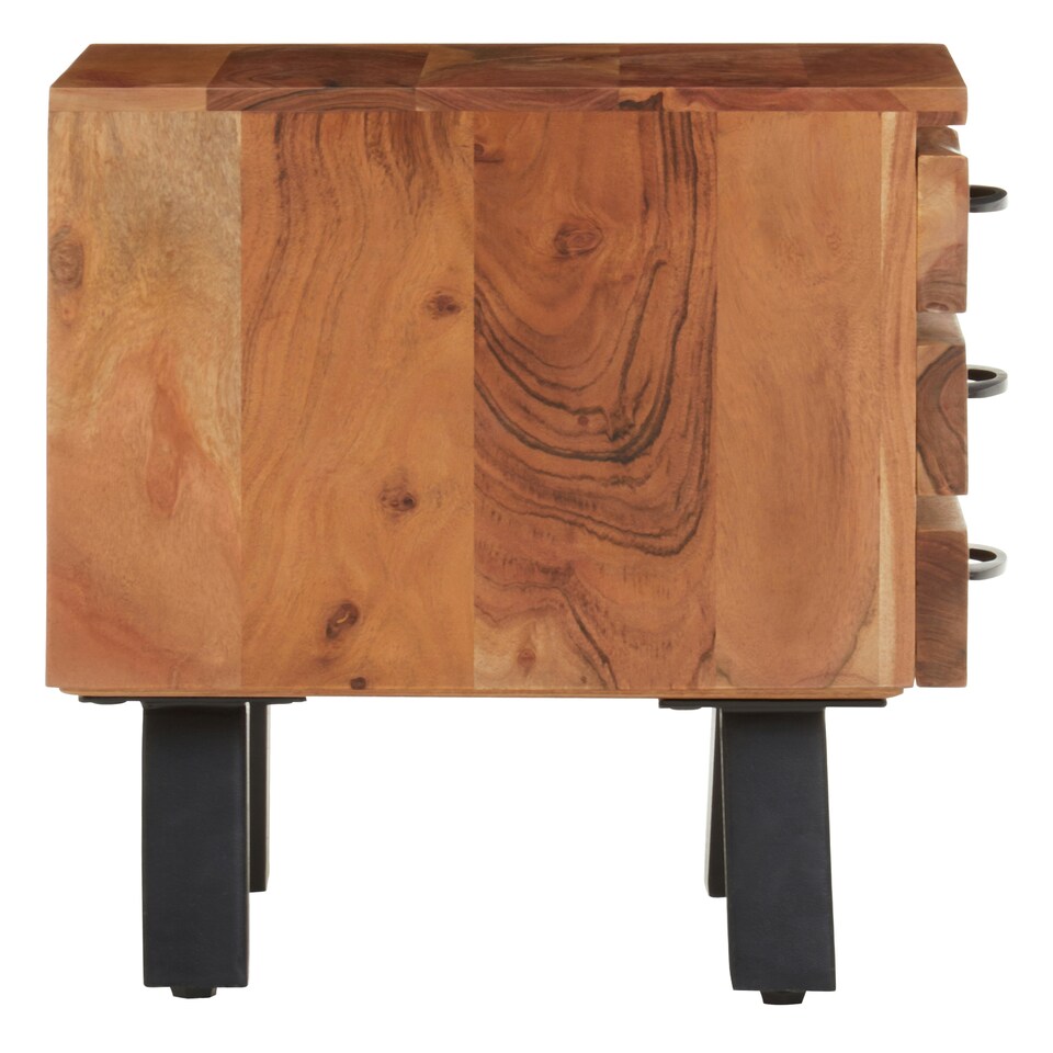 image 1 of Interiors by Premier Three Drawer Acacia Side Table Brown