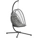 image 1 of Outsunny PE Hanging Swing Chair w/ Thick Cushion, Patio Hanging Chair, Black 