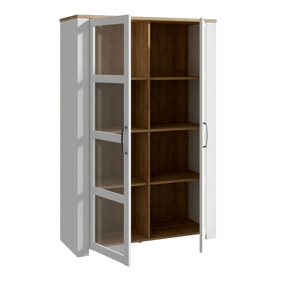 image 1 of Bohol Display Cabinet inc. 2x LED Lights in Riviera Oak/White